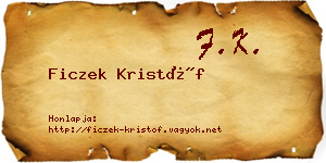 Ficzek Kristóf névjegykártya