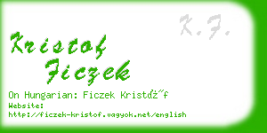 kristof ficzek business card